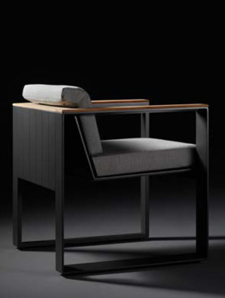 Collection Cambusa: fauteuil aluminium noir
