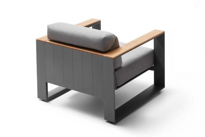 Dos fauteuil de jardin gris Cambusa