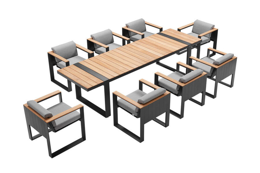 Ensemble table et chaises de jardin pour 8 personnes