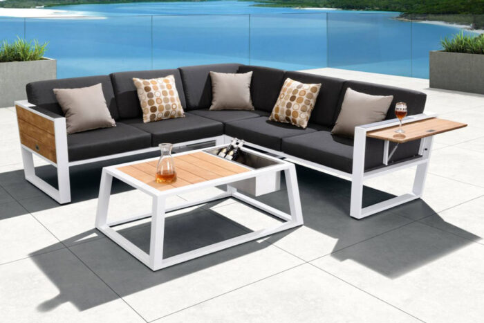 Salon de jardin d'Angle Aluminium YORK