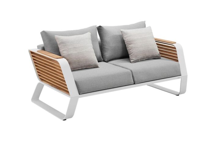 Canapé de jardin aluminium blanc 2 places WING