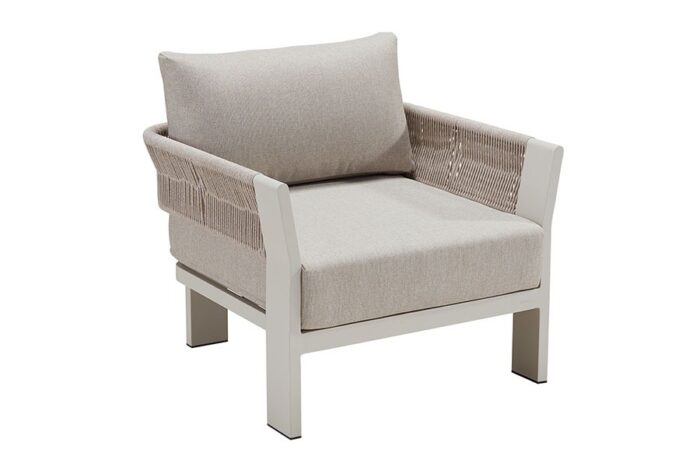 Fauteuil rotin tressé beige