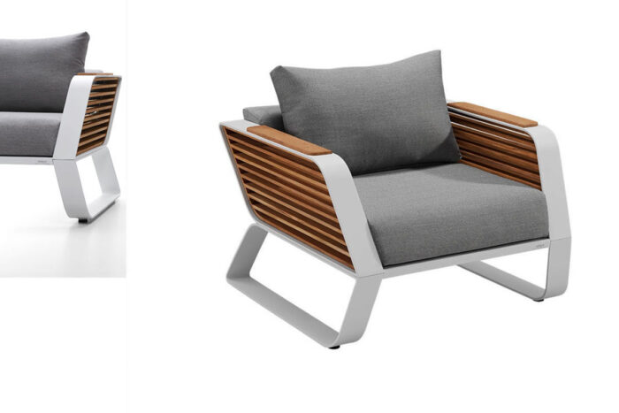 Fauteuils de jardin en aluminium de la collection WING.