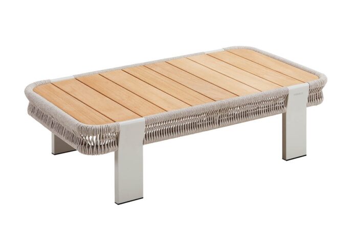 Table basse rotin et bois Borromeo