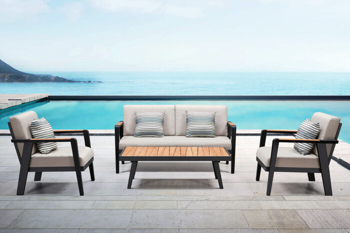 Salon de jardin canapé 2 places beige Emoti - salons de jardin Haut de gamme luxe Maison Belloeil