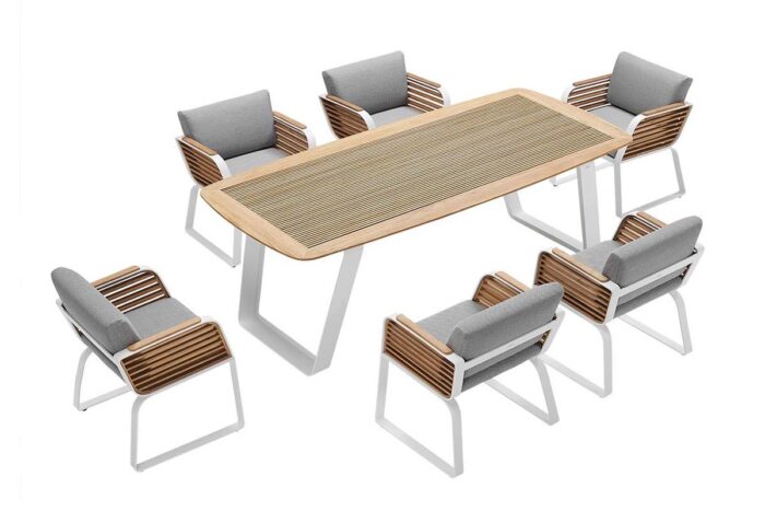 Table et chaises de jardin 6 personnes Wing