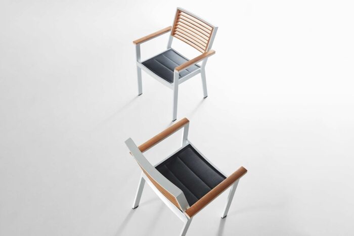 Chaises et table de jardin Haut de gamme 4 places Aluminium YORK – Image 2