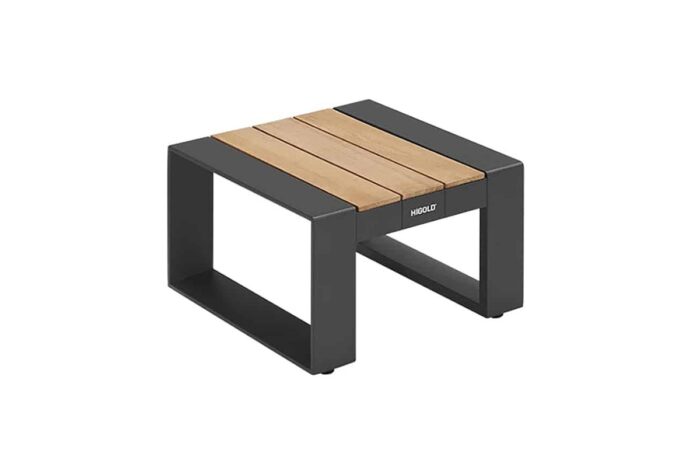 Table d'appoint teck et aluminium anthracite Cambusa