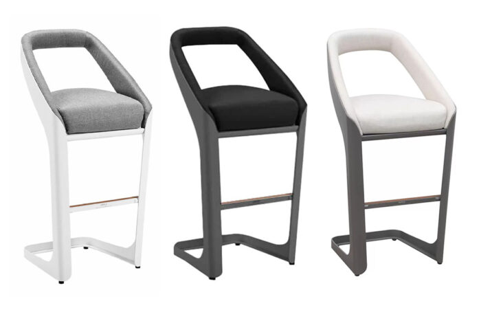 Finitions aluminium des chaises hautes d'extérieur Onda.