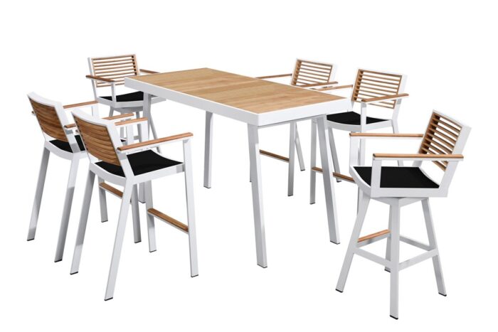 Salon de jardin table haute d'extérieur pour 6 personnes YORK