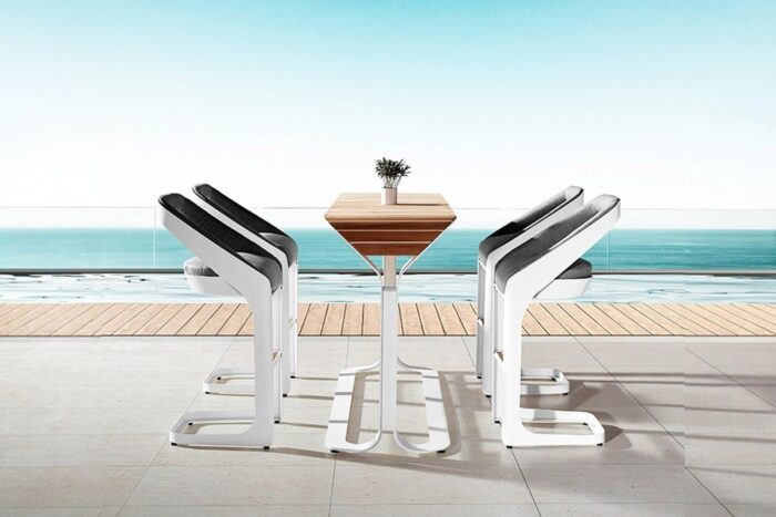 Salon de jardin table haute extérieur 6 personnes ONDA – Image 2