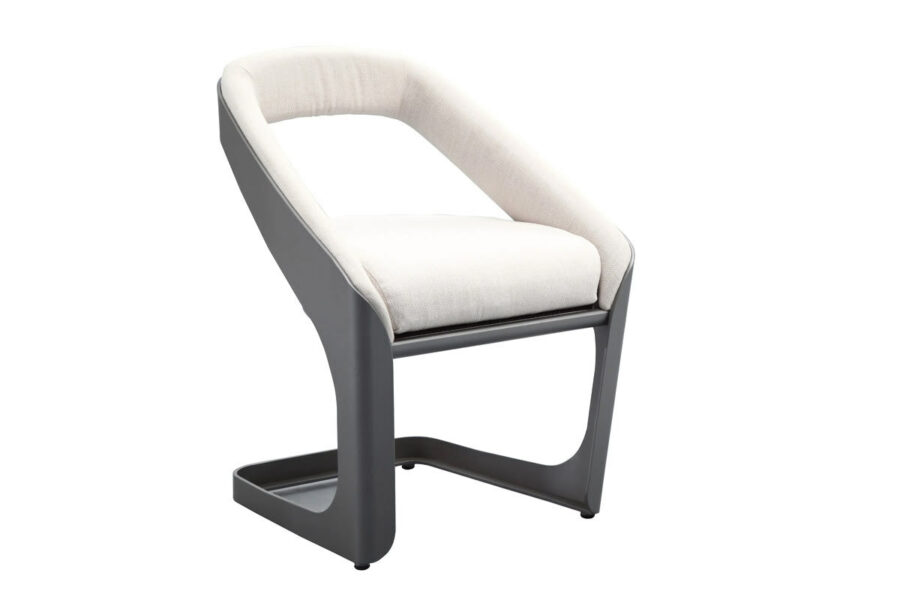 Chaise de jardin aluminium gris tissu blanc Onda.