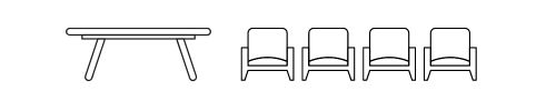 Iconographie Table et 4 chaises.