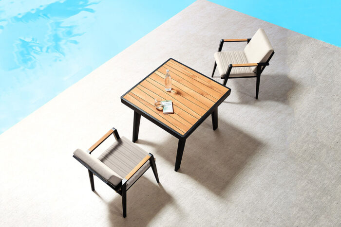 Chaises et table d'extérieur bois 4 personnes EMOTI