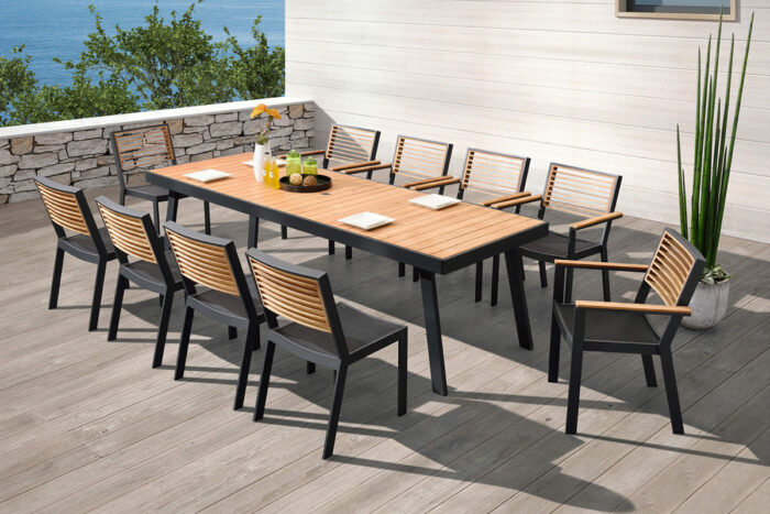 Ensemble chaises et table de jardin 10 personnes YORK – Image 5